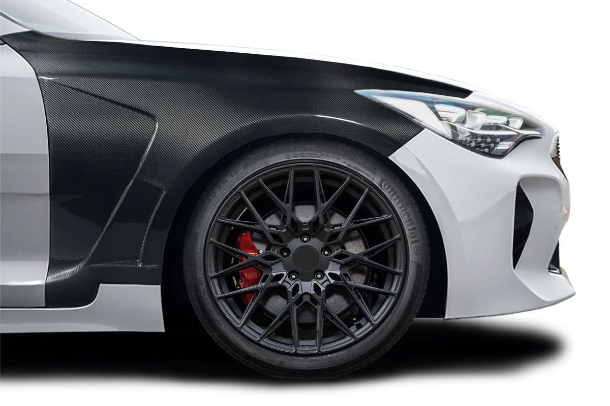 2018-2023 Kia Stinger Aegis Style Front Fenders - Carbon Fiber