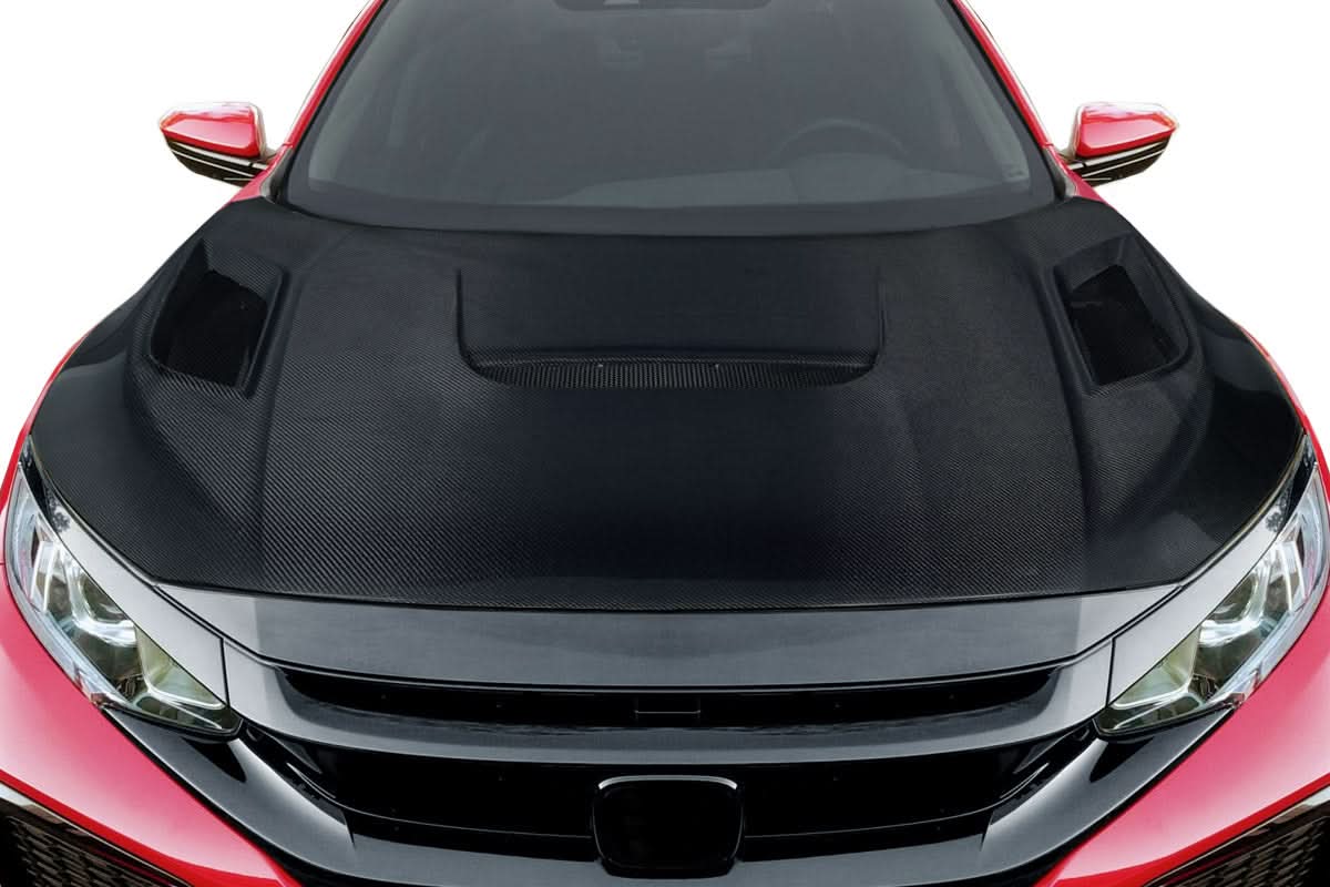 2016-2021 Honda Civic Shingo Style Hood - Carbon Fiber