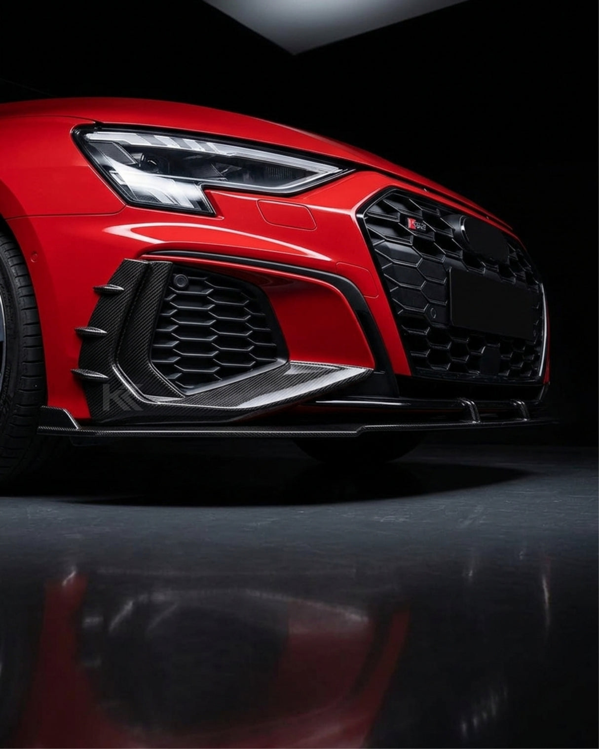 2021–2023 Audi A3 S-Line / S3 8Y Sedan Front Bumper Canards – Carbon Fiber