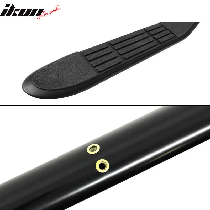 2007-2016 GMC Acadia 3" Black Round Side Step Bar Running Boards Steel