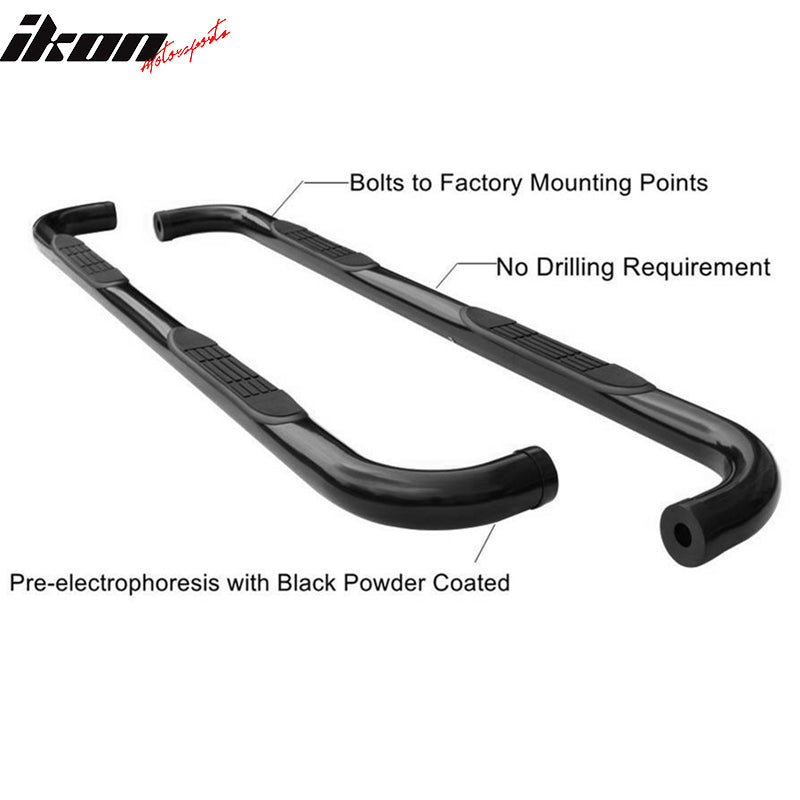 2009-2014 Dodge Journey 3" Round Hole Side Steps Bars Running Boards