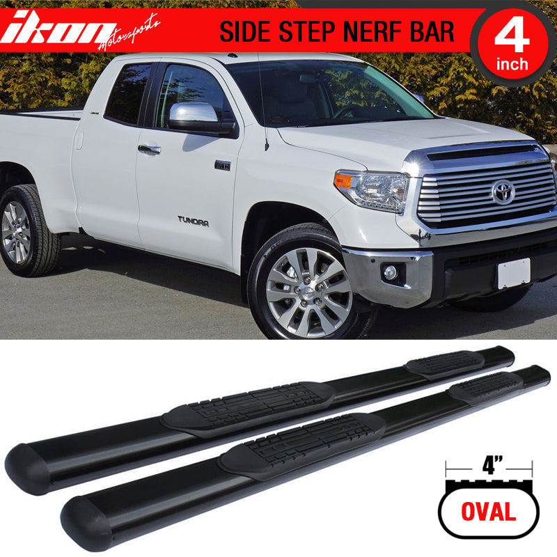 2007-2021 Toyota Tundra Double Cab 4" Oval Running Boards Stainless