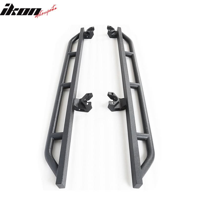2007-2018 Jeep Wrangler JK Textured Iron Steel Black Side Step Bars