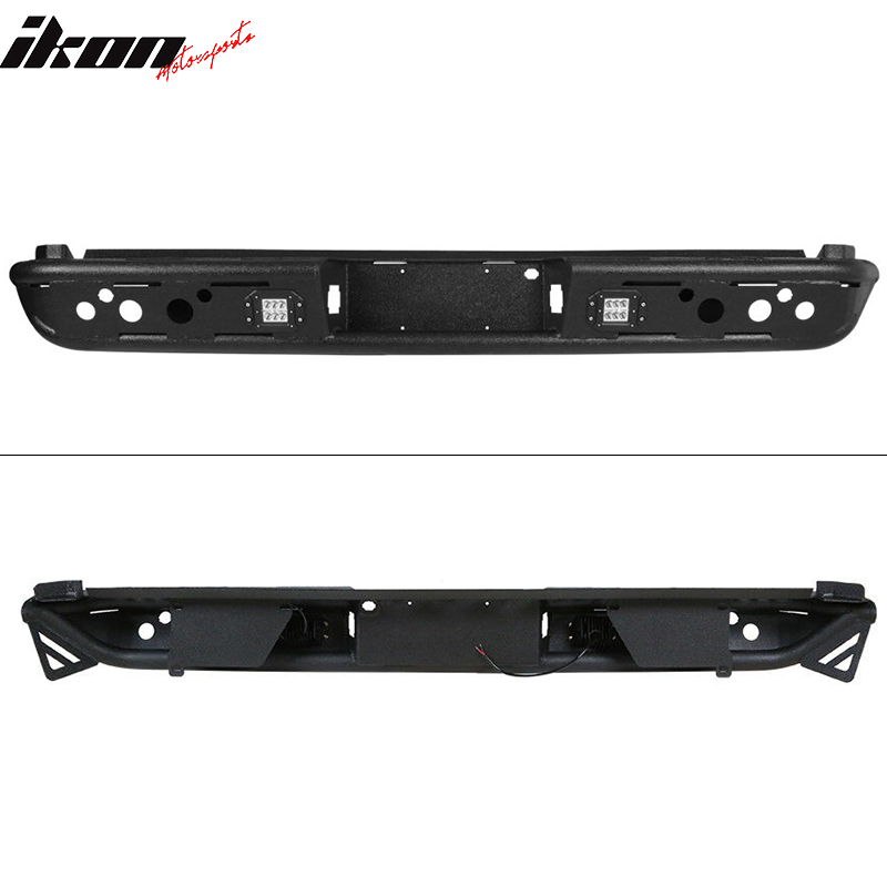 2015-2022 Ford F150 Textured Black Rear Bumper Guard LED Lights Lamp