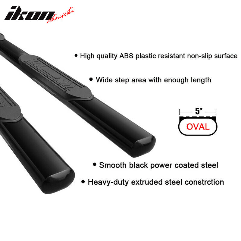 Fits 99-18 Sierra Silverado Crew Cab 5" Running Boards Side Step Bar