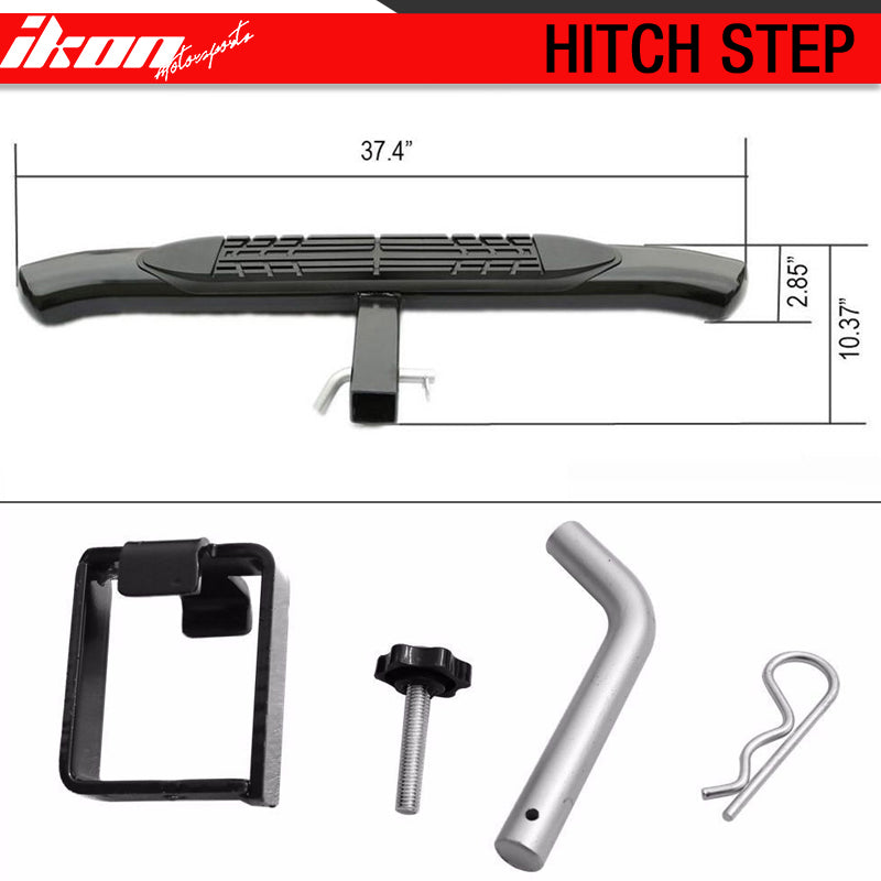 Universal For Cabs 2" Receiver 4" Curved Rear Hitch Step Bumper Bar