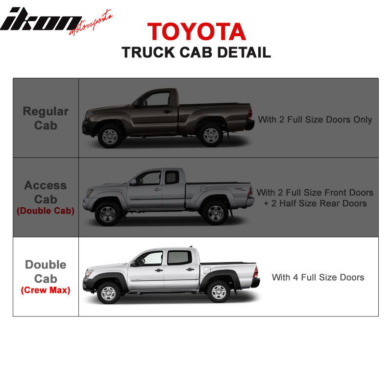 2005-2017 Toyota Tacoma Double Cab 4'' Oval Black Running Boards Steel