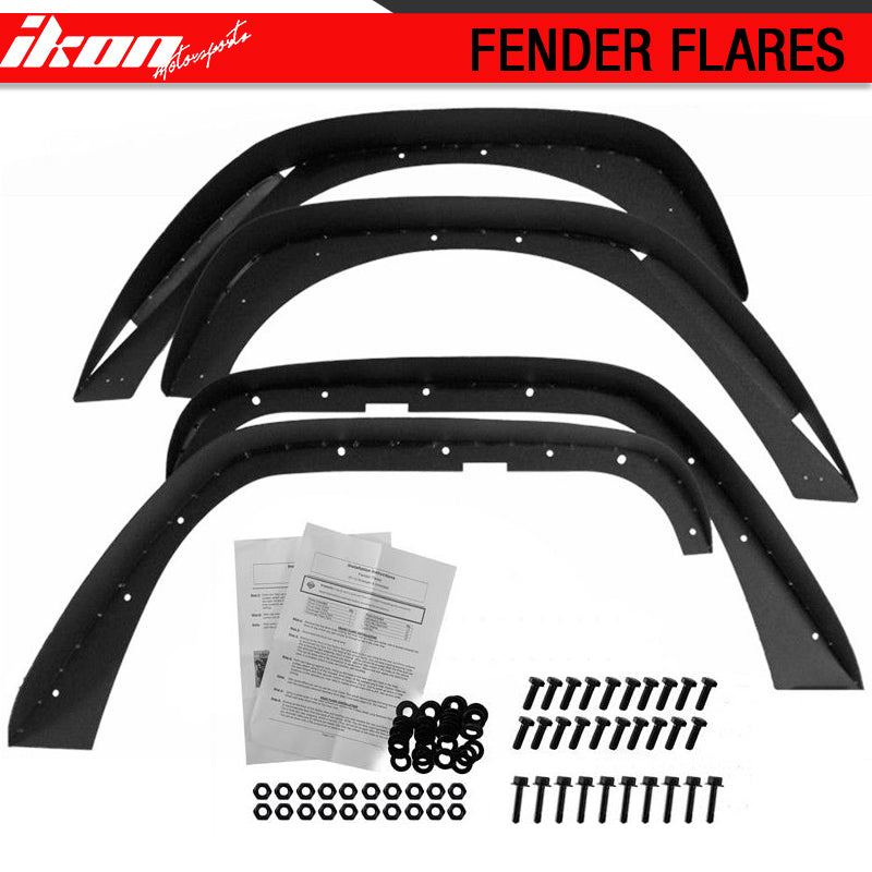 2007-2017 Jeep Wrangler Jk Textured Flat Style Fender Flare Steel