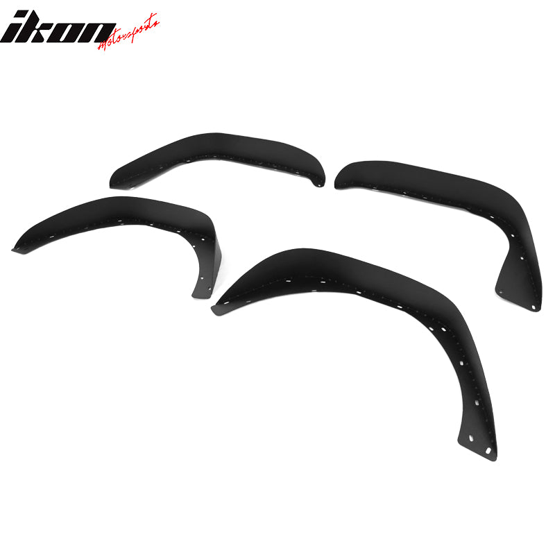 2018-2023 Jeep Wrangler JL Flat Black Side Fender Flare Iron Steel 4PC