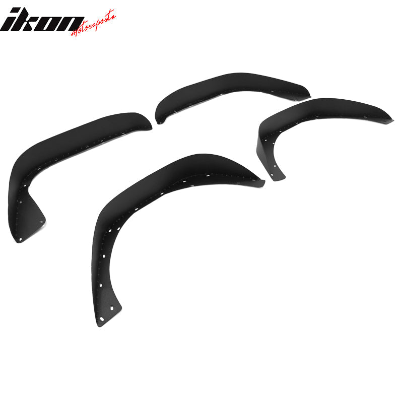 2018-2023 Jeep Wrangler JL Flat Black Side Fender Flare Iron Steel 4PC
