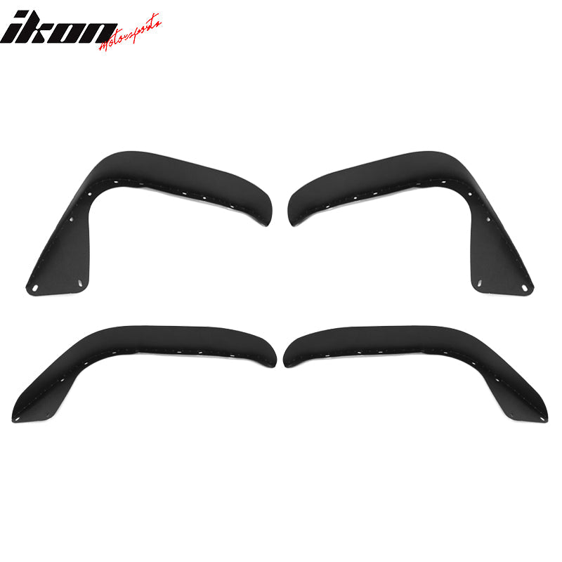 2018-2023 Jeep Wrangler JL Flat Black Side Fender Flare Iron Steel 4PC