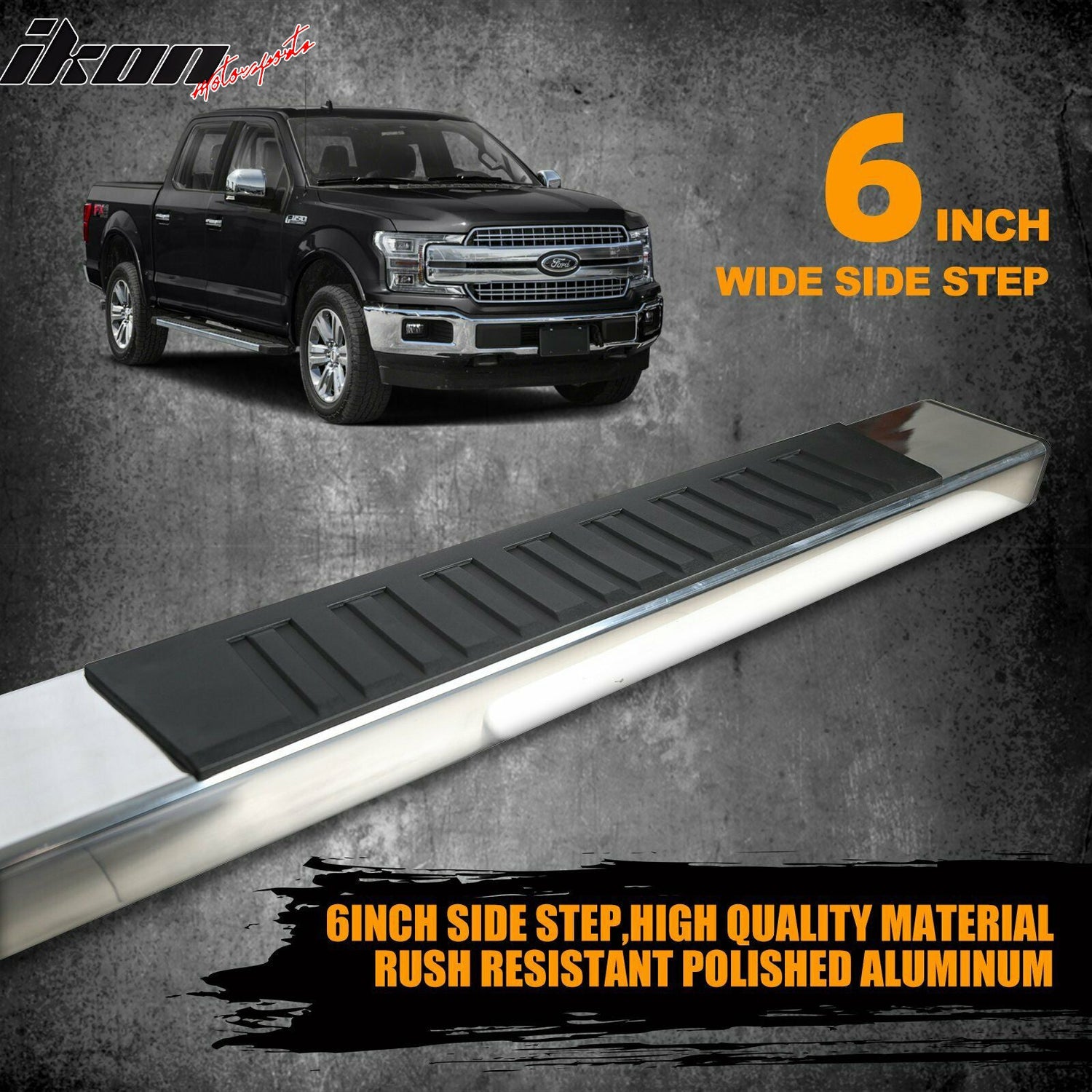 2015-2022 Ford F150 Crew Cab 6" Running Boards Side Step Bar