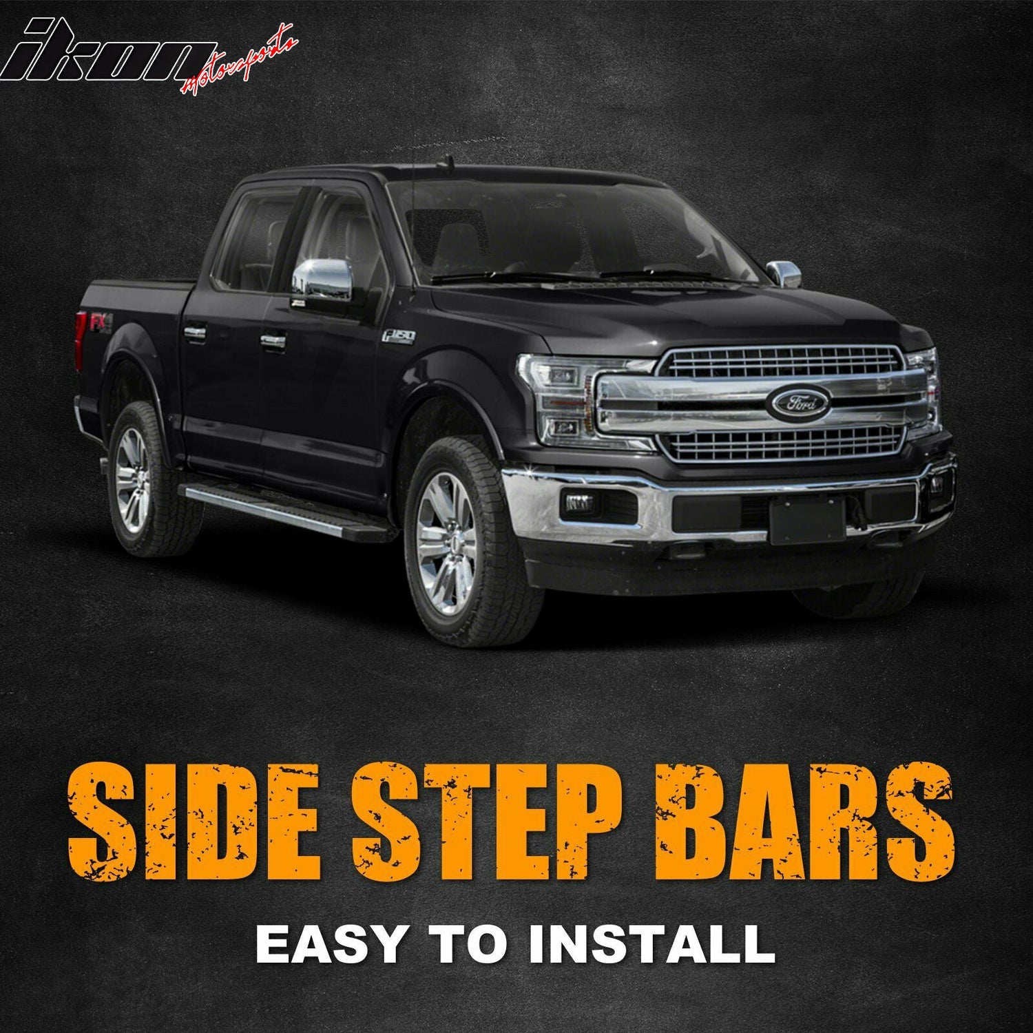 2015-2022 Ford F150 Crew Cab 6" Running Boards Side Step Bar
