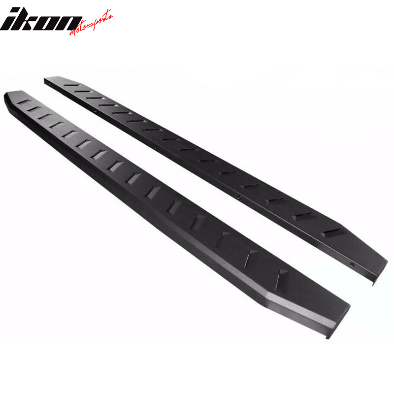 2015-2022 Ford F-150 F-250 F-350 78In Black Running Board Carbon Steel