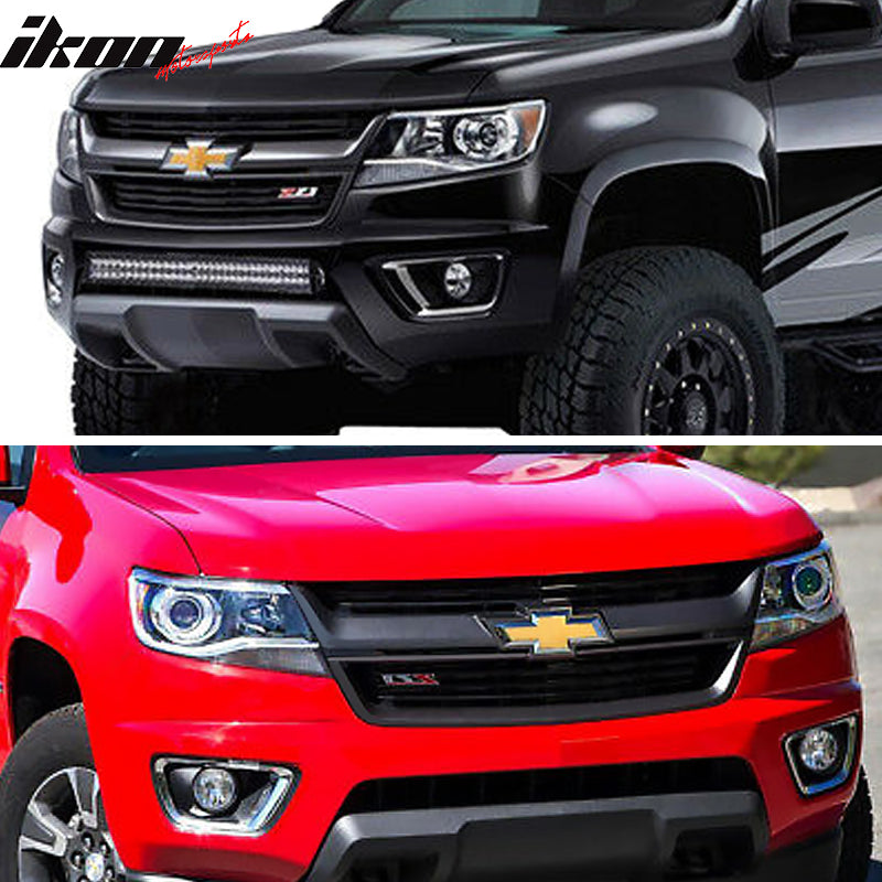 2015-2022 Chevy Colorado GMC Canyon Black Fog Lights Lamps ABS Pair