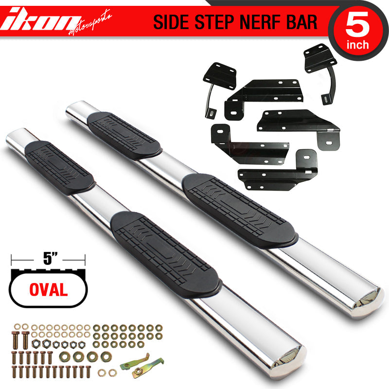 2015-2022 Ford F-150 Super Cab 5'' Oval Running Boards Stainless