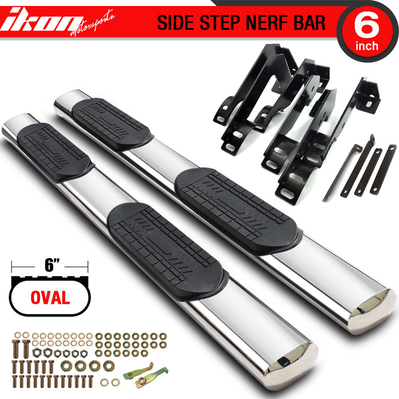 Fits 01-13 Silverado Sierra 6in SS Side Steps Running Boards