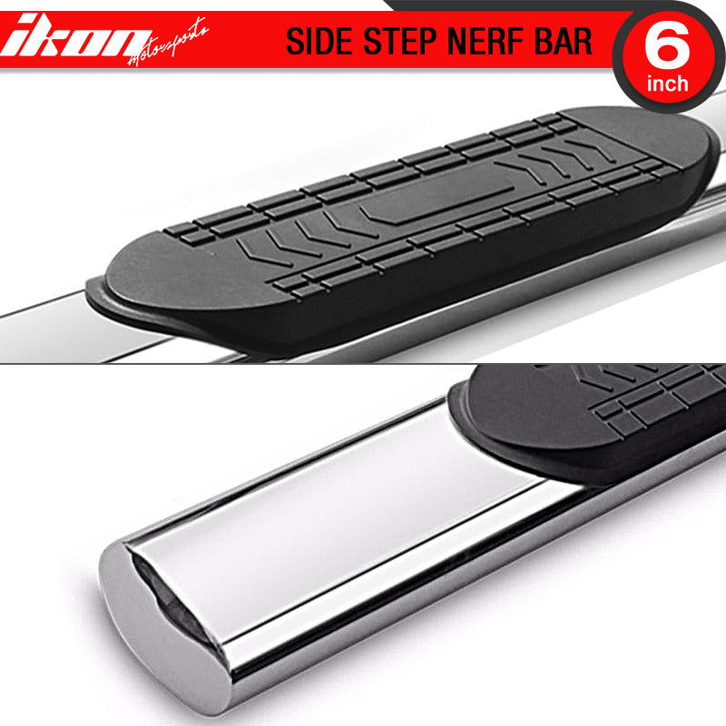 Fits 01-13 Silverado Sierra 6in SS Side Steps Running Boards