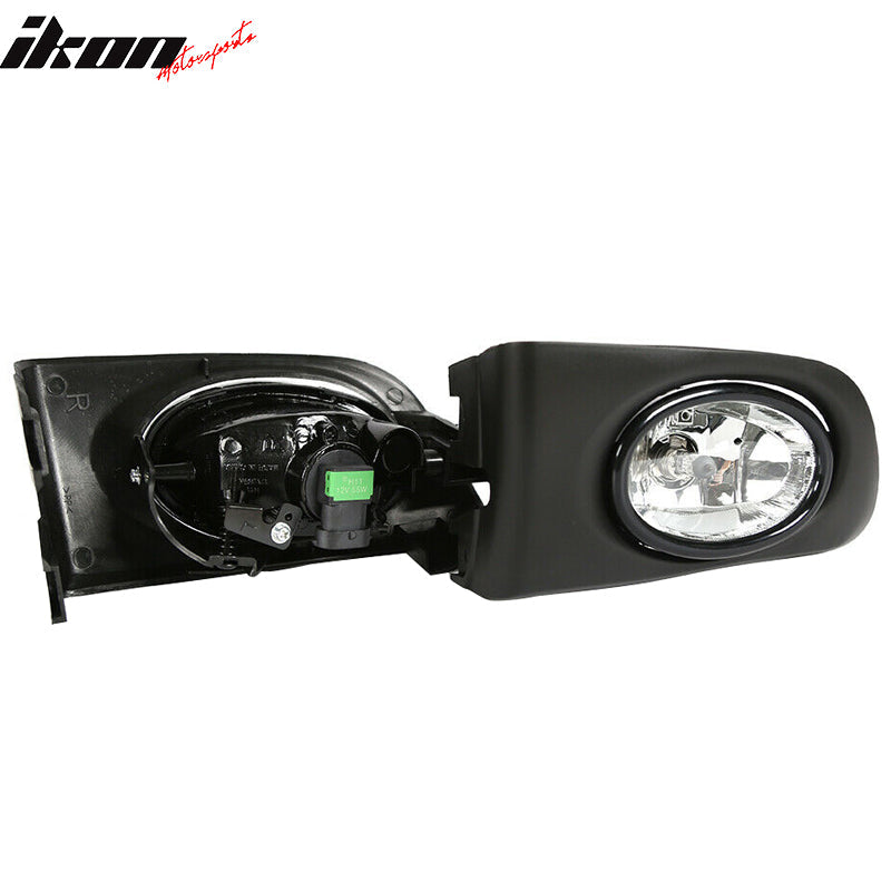 2001-2003 Honda Civic Black Housing Clear Lens Fog Lights Lamp Pair