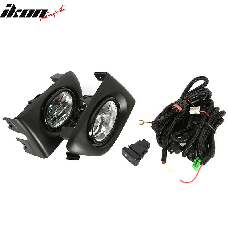 2001-2003 Honda Civic Black Housing Clear Lens Fog Lights Lamp Pair