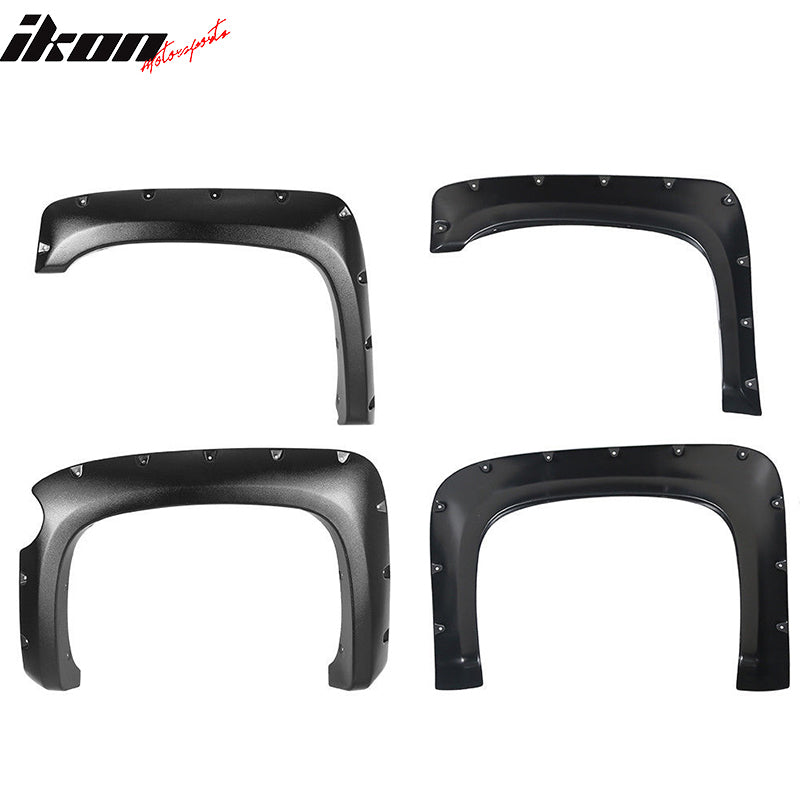 Fit 07-13 Chevy Silverado Short 1500 5.8ft Short Bed Fender Flares ABS