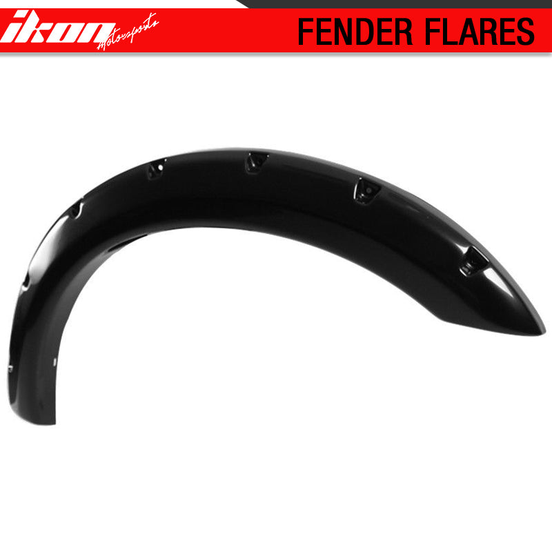 Fit 99-07 F250 F350 Super Duty Pocket Smooth Black ABS Fender Flares