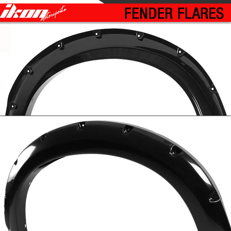 Fit 99-07 F250 F350 Super Duty Pocket Smooth Black ABS Fender Flares