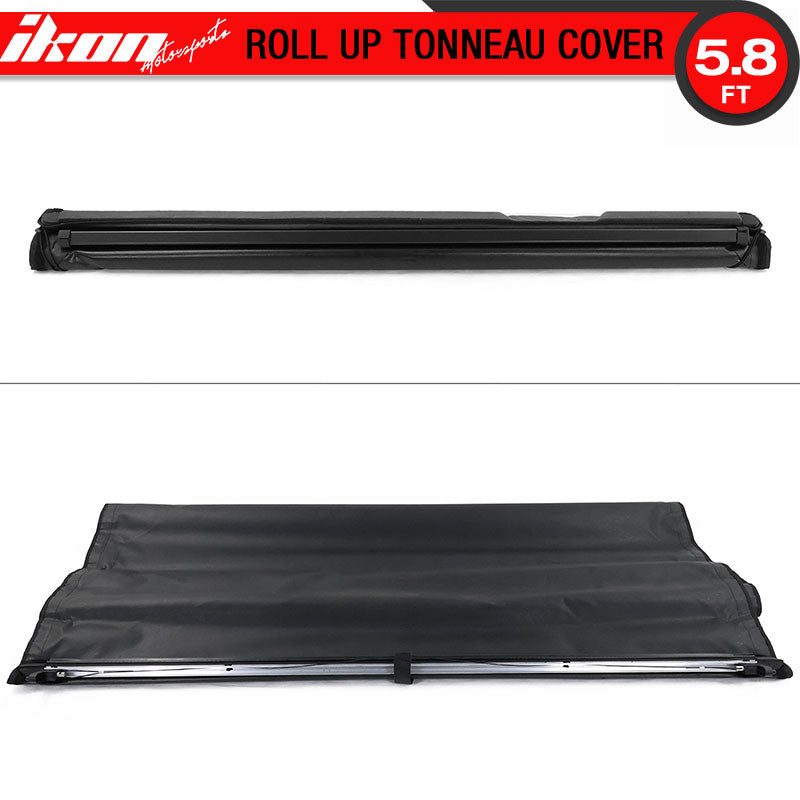2014-2017 Chevy Silverdo Roll Lock Soft Tonneau Cover Black 5.8ft Bed