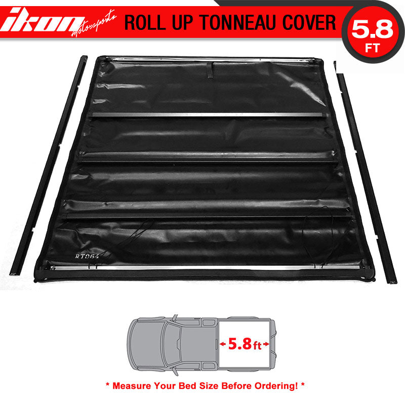 2014-2017 Chevy Silverdo Roll Lock Soft Tonneau Cover Black 5.8ft Bed