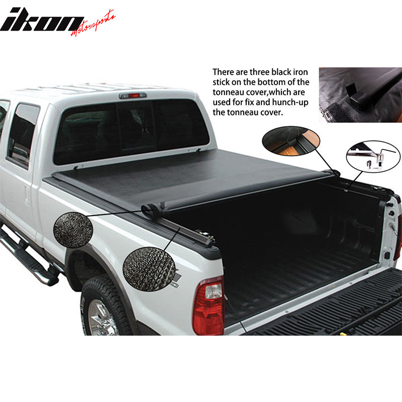 2015-2022 Ford F-150 8ft/96" Black Lock Roll Up Tonneau Cover Aluminum
