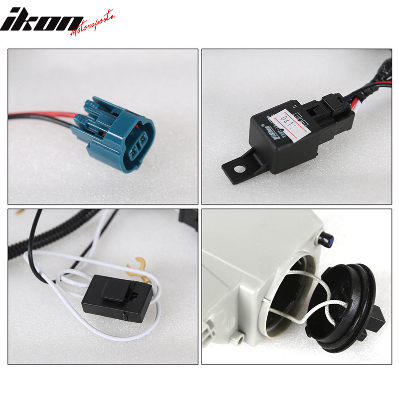 2003-2004 Toyota Corolla Clear Bumper ABS Housing Fog Lights w/ Switch