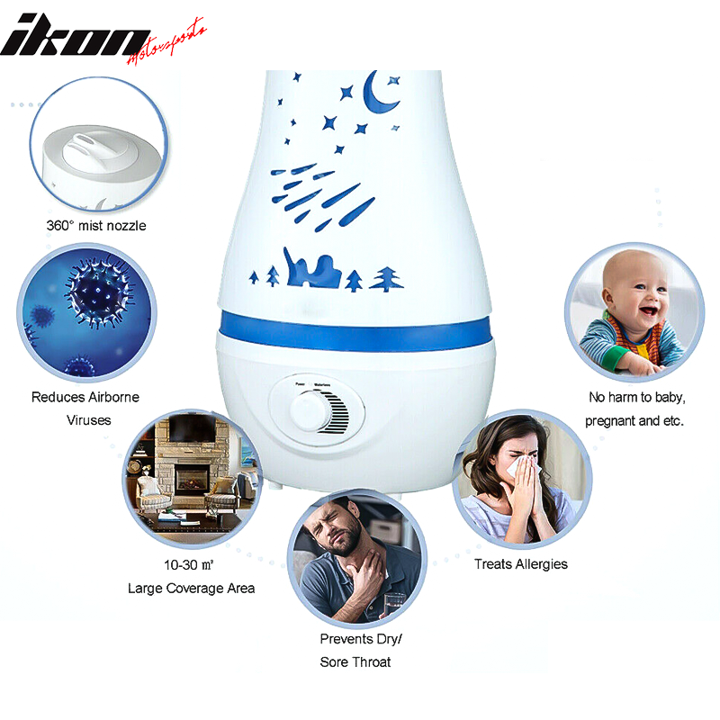 2.2L Ultrasonic Home Humidifier Air Diffuser Purifier Lonizer Atomizer