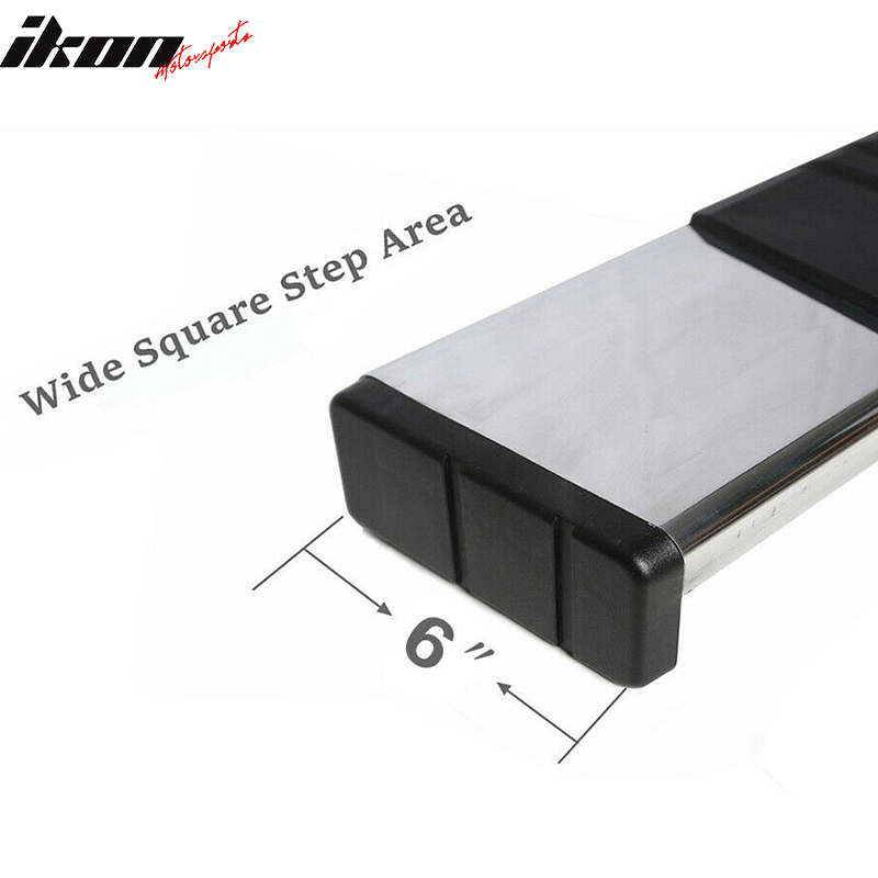 2015-2022 Ford F150 F250 Super Cab Silver 6" Running Board Aluminum