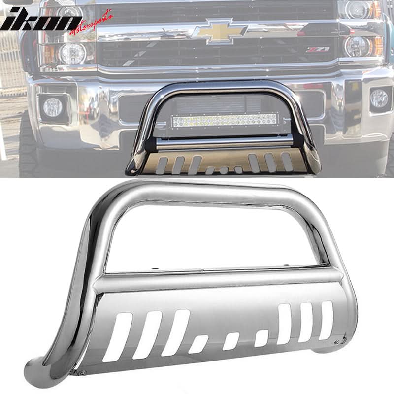 2019-2022 Chevy Silverado 1500 Front Hood Grille SS Chrome Bull Bar