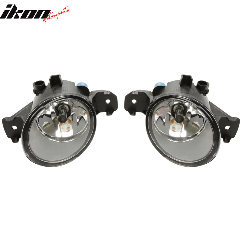 2014-2016 Nissan Rogue Chrome Fog Lighs w/ Bulb Switch Bezel Pair