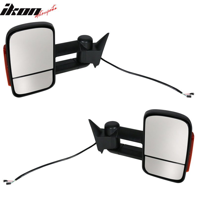 1988-1998 Chevy C/K C10 Manual Towing Side Mirrors & LED Signal ABS