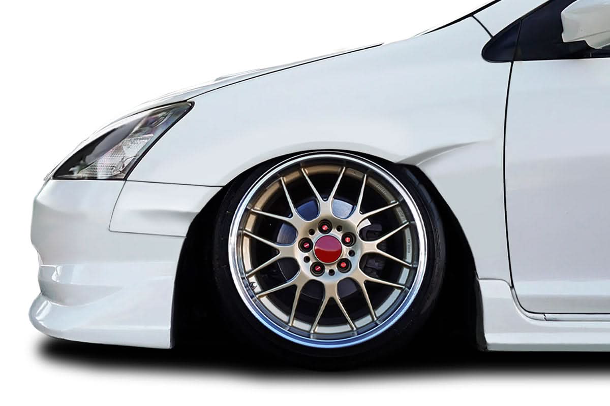 2002-2005 Honda Civic Shingo Style Front Fenders ( +30MM ) - FRP