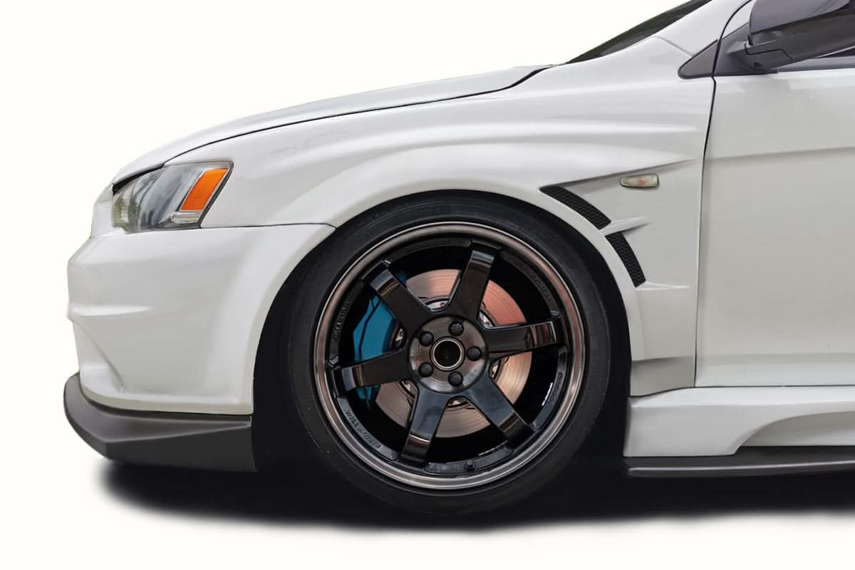 2008-2017 Mitsubishi Lancer Tracked Style Front Fenders - 2 Pieces - FRP