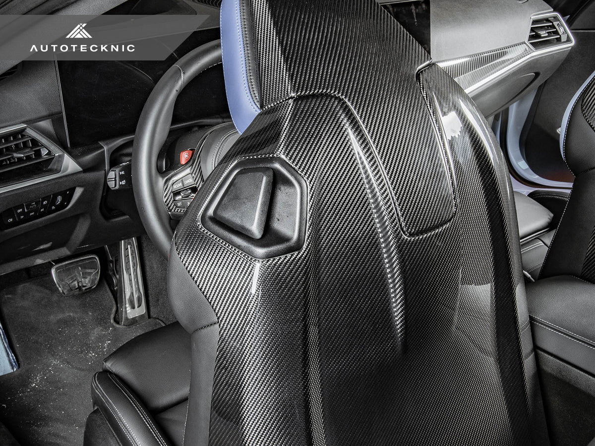 AutoTecknic Dry Carbon Full Seat Back Cover Set - BMW G87 M2