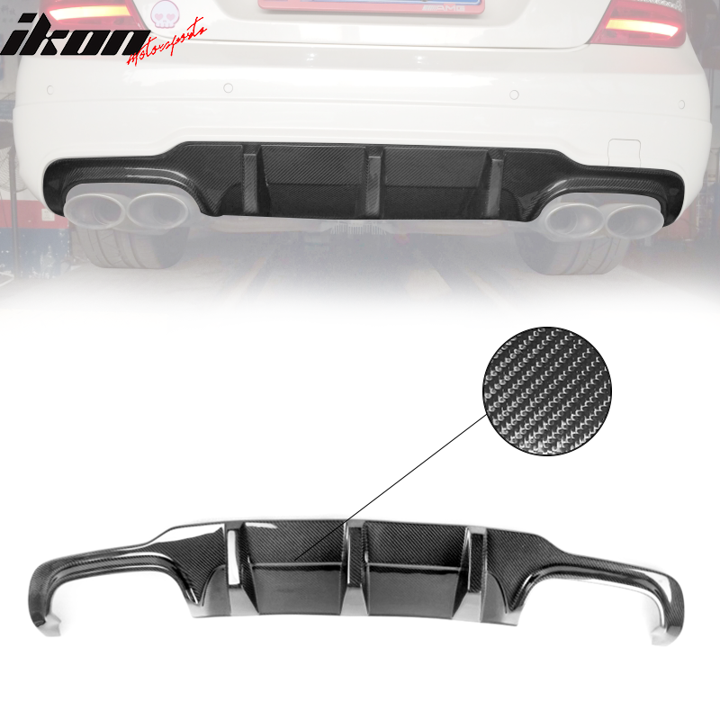 2012-2014 Benz C Class W204 JC Style Rear Lip Diffuser Carbon Fiber