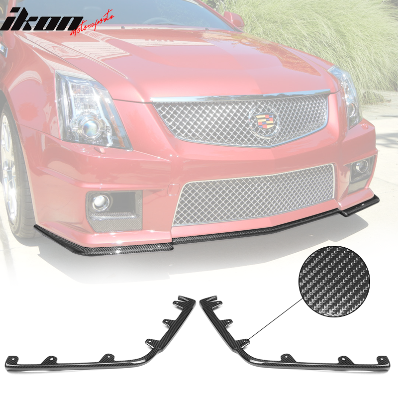 2009-2015 Cadillac CTS V KPE Style Front Bumper Lip Carbon Fiber