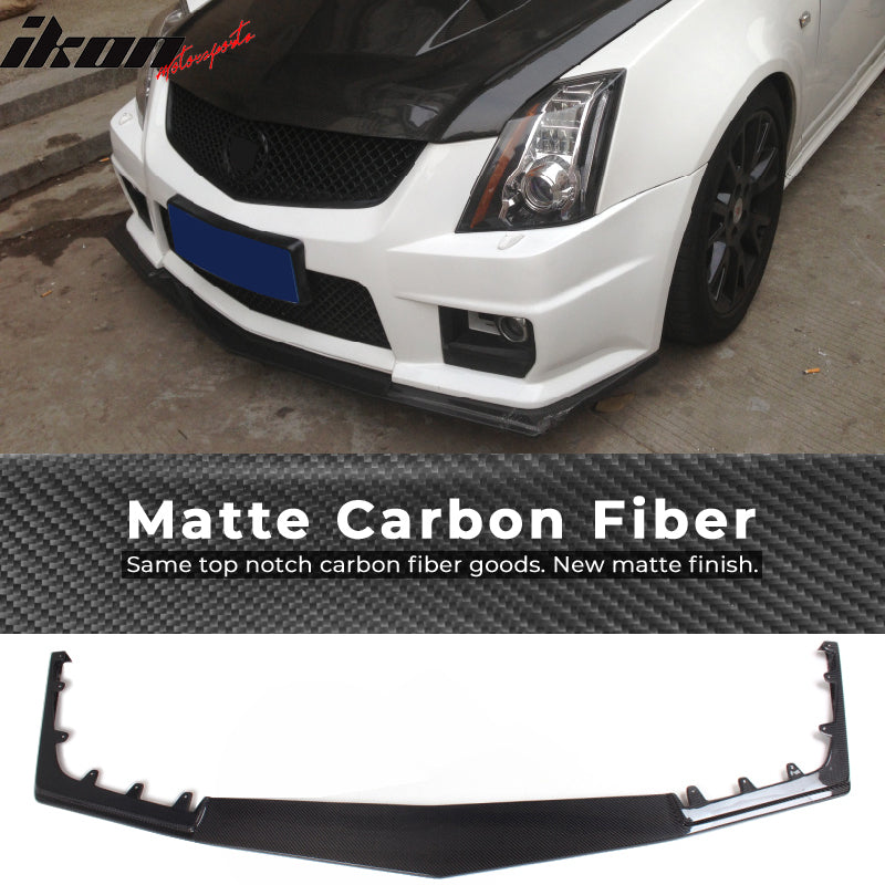 2009-2015 Cadillac CTS V HEN Style Front Bumper Lip Carbon Fiber