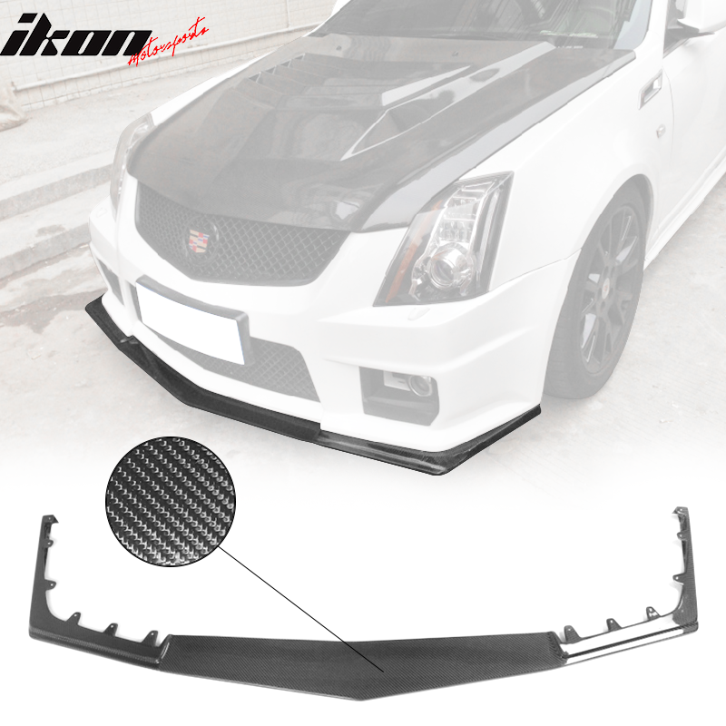 2009-2015 Cadillac CTS V HEN Style Front Bumper Lip Carbon Fiber