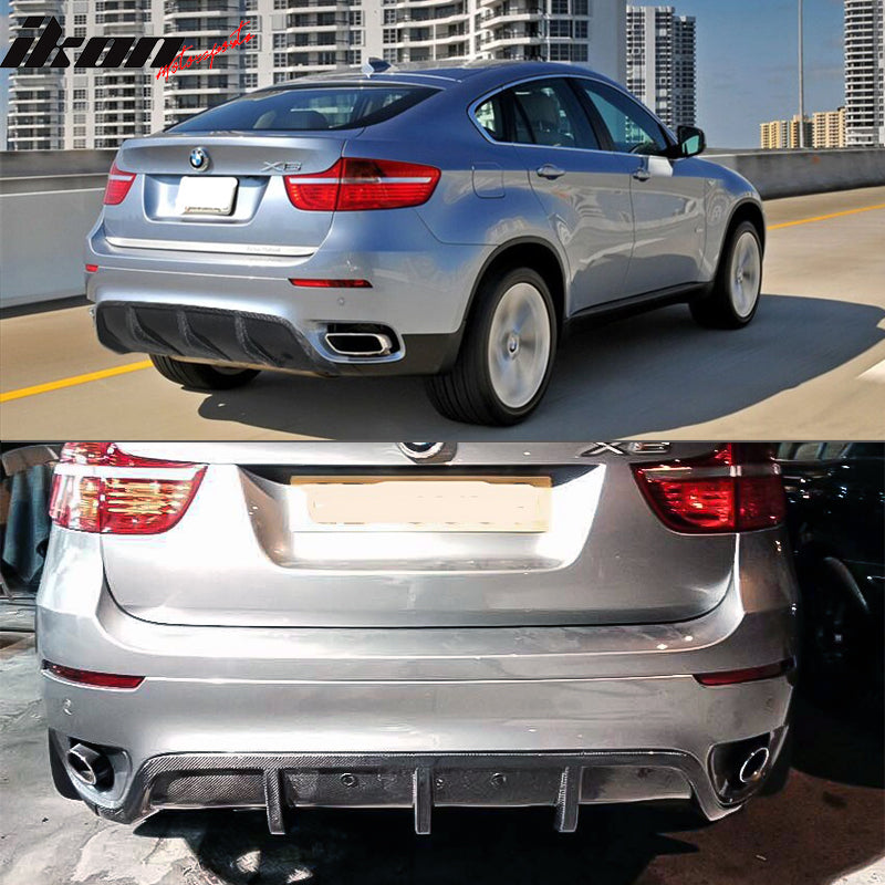2008-2014 BMW X6 E71 JC Style Rear Bumper Lip Diffuser Carbon Fiber