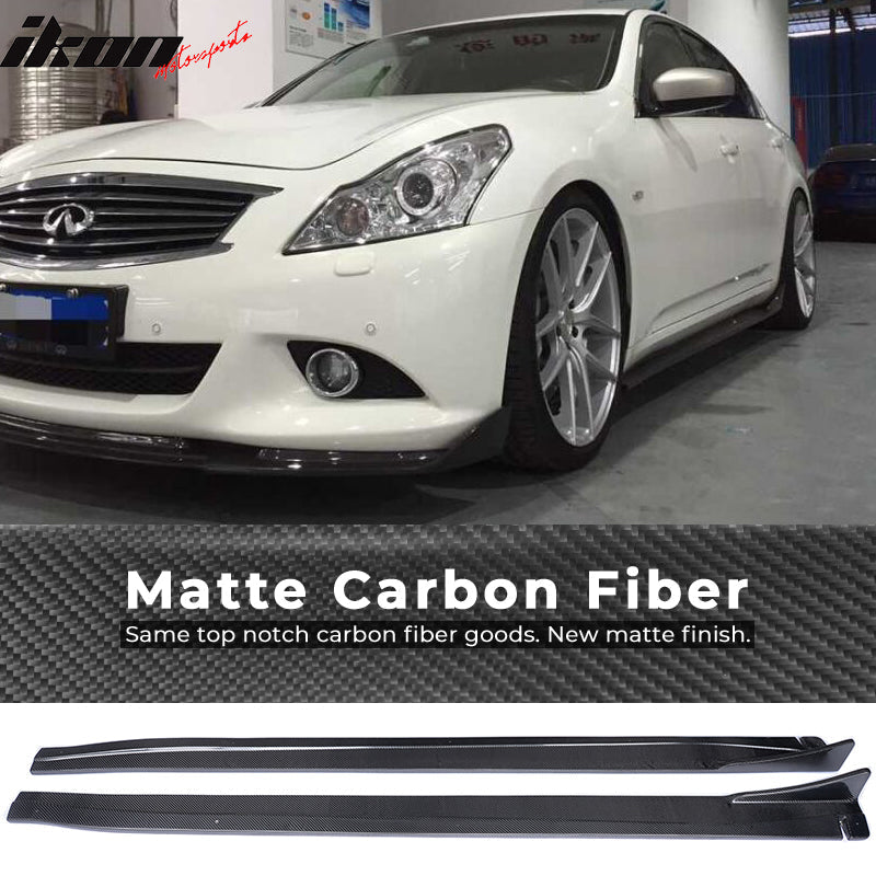 2010-2013 Infiniti G37 V36 JC Style Side Skirts Extension Carbon Fiber