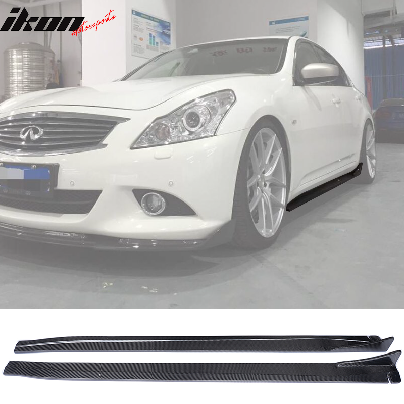 2010-2013 Infiniti G37 V36 JC Style Side Skirts Extension Carbon Fiber