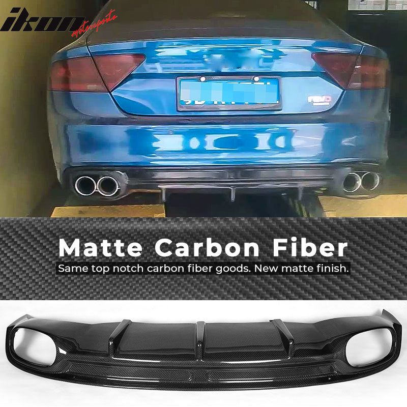 2012-2014 Audi A7 S Line OE Style Rear Bumper Diffuser Carbon Fiber