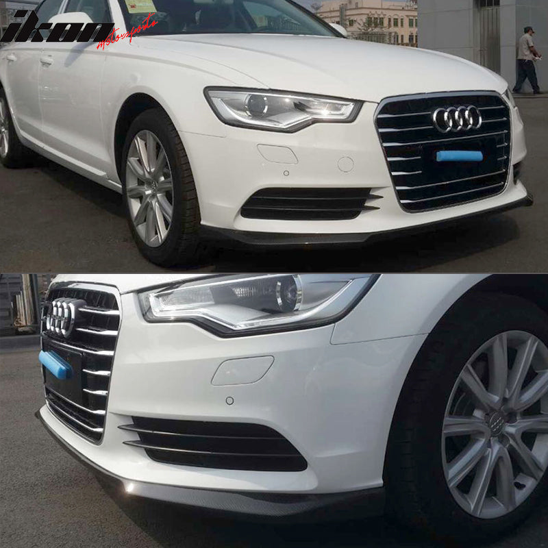 2012-2015 Audi A6 C7 Facelift JC Style Front Bumper Lip Carbon Fiber