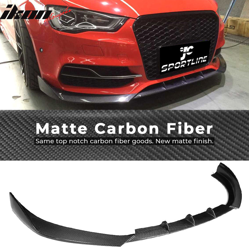 2015-2017 Audi S3 8V JC Style Front Bumper Lip Spoiler Carbon Fiber