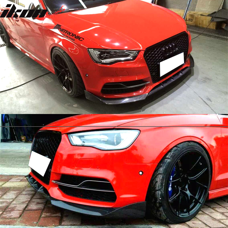 2015-2017 Audi S3 8V JC Style Front Bumper Lip Spoiler Carbon Fiber